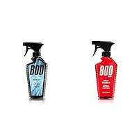 Bod Man Fragrance Body Sprays, Dark Ice 8 Fluid Ounce and Most Wanted 8 Fluid Ounce