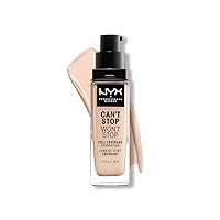 NYX PROFESSIONAL MAKEUP Can't Stop Won't Stop Foundation, 24h Full Coverage Matte Finish - Light Porcelain