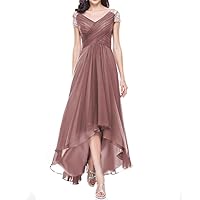 Wedding Guest Dresses for Women Sequins Ruffles Mother of The Bride Dresses Long Chiffon Formal Evening Gown