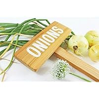 ONIONS Garden Sign, Painted & Oil Sealed Cedar Wood: Hand Routed, Plant Marker, Garden Marker