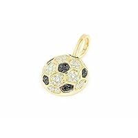 Thegoldencrafter 2Ct Round Cut Lab Created Black Diamond Football Pendant 14K Yellow Gold Plated 925 Sterling Silver