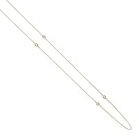 14k Yellow Gold CZ Cubic Zirconia Simulated Diamond Besel Station Necklace +1 Inch 17 Inch Jewelry for Women