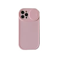 Cute Solid Candy Color TPU Phone Case for iPhone 13 14 12 11 Pro Max X XS Max XR Slide Camera Protection Bumper Cover,Pink,for iPhone XR