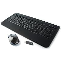 Genuine Dell Slim Wireless Multimedia Black Keyboard + Receiver + Glossy Scroll Wheel Mouse Bundle Part Numbers: M756C, M797C, M787C Model Numbers: Y-RBP-DEL4 , C-UAM35