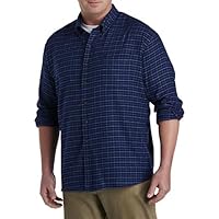 Harbor Bay by DXL Men's Big and Tall Small Plaid Flannel Sport Shirt