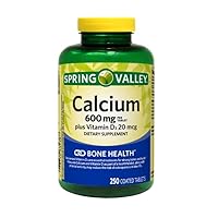 Spring - Valley Calcium Plus Vitamin D Tablets 600 mg - 250 Count