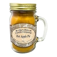 Our Own Candle Company Hot Apple Pie Scented Mason Jar Candle, 100 Hour Burn Time, Made in The USA - 13 Ounces