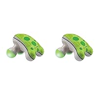 Homedics Ribbit Mini Handheld Massager, Vibrating Electric Massager with Comfort Grip and LED Light, Batteries Included, Comes in Variable Colors, Green, Blue or Pink (Color May Vary) (Pack of 2)