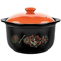Ceramic Casserole Earthen Pot Ceramic Cookware Casserole Dish for Cooking - High Temperature Firing, Cold and Heat Resistance, Heat Storage and Heat Preservation-Capacity 3.5L