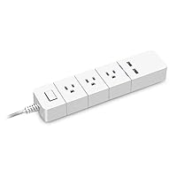Aluratek (ASHPS05F - eco4life WiFi Smart Power Strip with Surge Protection for Home and Office (3 AC Outlets, 2 USB Ports), iOS & Android