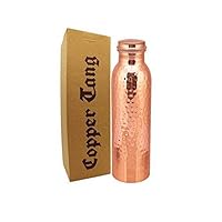 CopperTang Copper Bottle | PREMIUM QUALITY | Solid Copper 950 ML, Hammered Finish, Extra Shine | 100% Genuine Product | Joint Free & Leak Proof | Ayurvedic Health Benefits | CARBON