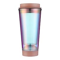 New gradient colored plastic drinking water cup with high aesthetic value, student coffee cup with luminous cup