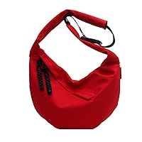 Trendy crossbody bag, large capacity, new canvas, single shoulder, hot style, commuter dumpling bag wear resistant (red)