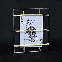 MilesMagic Magician's Card in Sealed Glass Gimmick Signed Card Disappear Then Reappear on Acrylic Block Plate Real Magic Trick