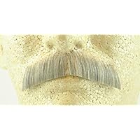 Gentleman Moustache LIGHT GREY - Spirit Gum Included - 100% Human Hair - no. 2011 - REALISTIC! Perfect for Theater - Reusable!