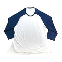 Men's Classic 3/4 BSBL Raglan Loose White/Navy Shirt (L)