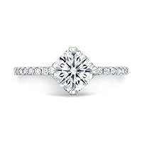 Kiara Gems 2.50 CT Round Diamond Moissanite Engagement Ring Wedding Ring Eternity Band Vintage Solitaire Halo Hidden Prong Silver Jewelry Anniversary Promise Ring