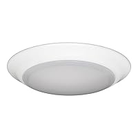 Jesco Lighting CM405M-27wH 2700K LED Low Profile Ceiling Fixture ADA Sconce/Retrofit with Polycarbonate Shade, White, 6