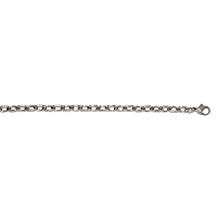 Platinum 4.7mm Oval Solid Link Chain Necklace for Men or Women