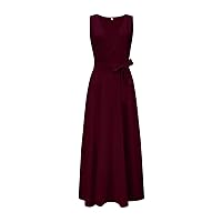 Casual Dresses for Women Midi Length Amazon Basic,2023 Summer Dress Solid Color V Neck Dress Long Skirt Dress C