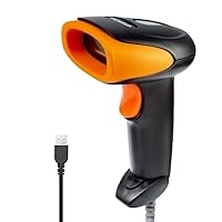 QR 1D Barcode Scanner, USB Wired Handheld High Speed QR Code Reader Compatible for Windows/Mac Square POS System Mobile Payment 1D Code on PC and Phone Screen