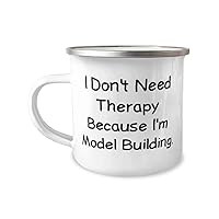 Reusable Model Building Gifts, I Don't Need Therapy Because I'm Model Building, Holiday 12oz Camper Mug For Model Building, , Holiday gift, Construction toy, Engineering toy, STEM toy