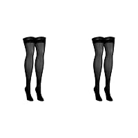 NuVein Sheer Compression Stockings for Women Fashion Silky Sheen Denier Thigh High
