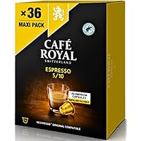 36 x CAFE ROYAL - ESPRESSO CLASSIC COFFEE - ALUMINIUM CAPSULES for the NESPRESSO®* - SYSTEM - Intensity 5 | Switzerland