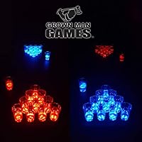 LED Beer Pong Set w/Glow in The Dark Cups and Pong Balls - Table and Yard Games for Adults - Indoor and Outdoor Games for Adults - Drinking Games for Adults Party (22 Cups)
