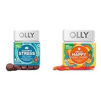 OLLY Goodbye Stress and Hello Happy Gummy Starter Pack Bundle, Keep Calm, Mood Support, 42 and 60 Count