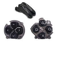 Replacement L R Buttons ABXY Key D-Pad Direction Button Left Right Trigger Button for PS Vita 2000 PSV 2000 Console Black