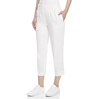 Jones New York Womens Linen Blend Solid Cropped Pants White XL