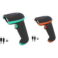 Tera Barcode Scanner Wireless Versatile 2-in-1 (2.4Ghz Wireless+USB 2.0 Wired) & Barcode Scanner Wireless 1D Laser Cordless Barcode Reader with Battery Level Indicator