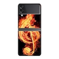 R0493 Music Note Burn Case Cover for Samsung Galaxy Z Flip 4
