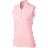 Nike Icon Sleeveless Heather Golf Polo Shirt - Women's Lava Glow/Heather/White Small