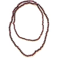 Kashish Gems & Jewels Natural Red Garnet Round Beads Necklace 26 inch Endless, Plain Round, Beads Size 4 MM Approx