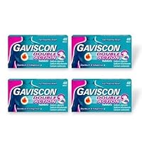 Gaviscon Double Action Mint Chewable Tablets,4 Packs 48 Tablets Each