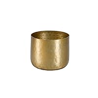 Serene Spaces Living Antique Brass Look Gold Hammered Pots, Indoor Planter Pot, Decorative Accent for Potted Plants, Gold Flower Vase for Wedding or Event Centerpiece, Small, 5