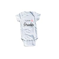 Baby Tee Time Baby Girls' Font I Love My Grandpa One Piece