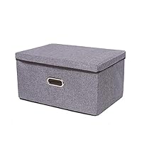 Foldable Storage Bin with Lids and Handles Storage Basket Organizer for Clothes, Toys, Books etc. (Gray, 20'' X 16'' X 12'')