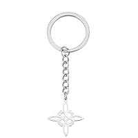 Witch Celtic Knot Keychain For Women Men Stainless Steel Witches Knot Pendant Keychain Witchcraft Jewelry