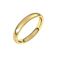 14k Yellow Gold European 3mm Comfort fit Wedding Band Ring Jewelry for Women - Ring Size Options: 11.5 4.5 5.5 6 8.5