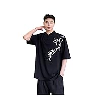 Chinese Button-Down Short-Sleeved Men's T-Shirt Retro Chinese Style top
