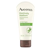 Aveeno Positively Radiant Skin Brightening Exfoliating Daily Facial Scrub with Moisture-Rich Soy Extract, Jojoba & Castor Oils, Soap-Free, Hypoallergenic & Non-Comedogenic Face Cleanser, 5 oz (Pack of 2)