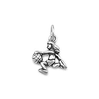 925 Sterling Silver Girl Basketball Player Charm Pendant Necklace Measures 16x15.5mm Jewelry for Women