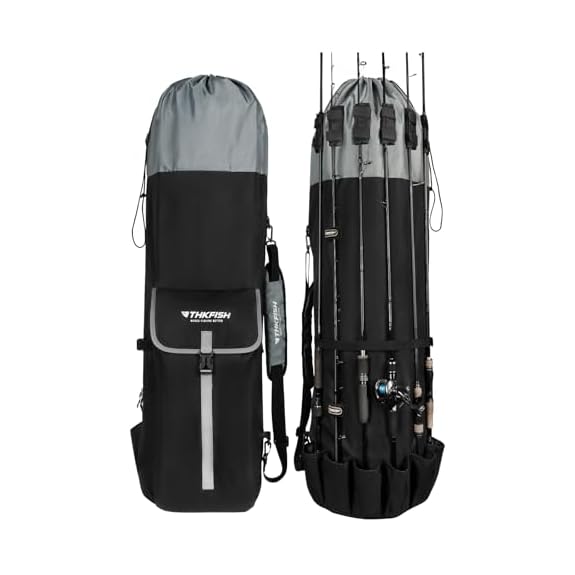 Mua THKFISH Fishing Rod Bag，Fishing Rod Case 900D Oxford Cloth Fishing Pole  Travel Case Fishing Rod Carrier Case for Storing Up to 6 Rods with Reels  and Equipment trên  Mỹ chính
