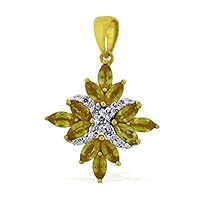 Yellow Sapphire Natural Gemstone Marquise Shape Pendant 10K, 14K, 18K Yellow Gold Uniqe Jewelry