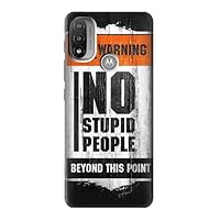 R3704 No Stupid People Case Cover for Motorola Moto E20,E30,E40