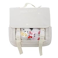 Ita Backpack for Women Men, Grunge Y2K Ita Bag Daypack Shoulder Bookbag Itabag Japanese Harajuku Chic Design Backpack (white)