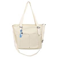 PRAGARI Canvas Tote Bag for Women Crossbody Purse Shoulder Hobo Bags Vintage Handbags Casual Work Multi-pocket